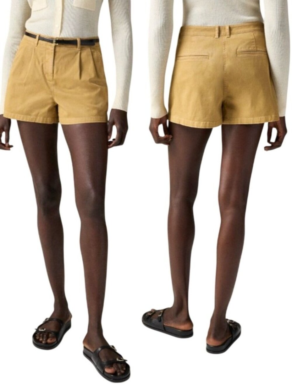J. Crew Women's 3" Heritage Pleated Chino Shorts, Honey Brown Size 10, NWT